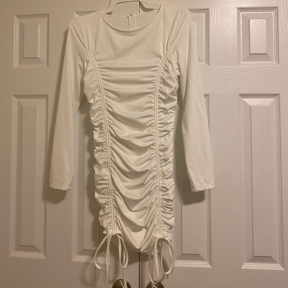 White Ruched dress